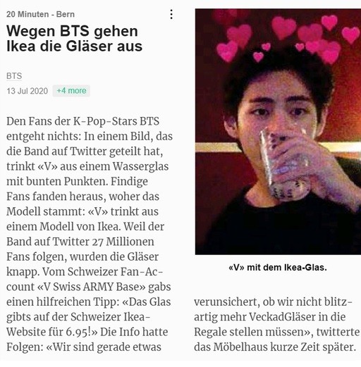 Bts Vs Sold Out Of Ikea Glass Cup Swiss Media V Is Midas Hand Electrodealpro