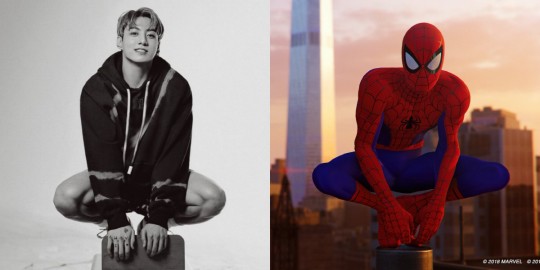 BTS Jungkook and Spiderman 