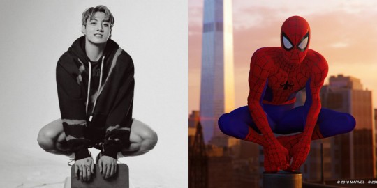 BTS Jungkook and Spiderman