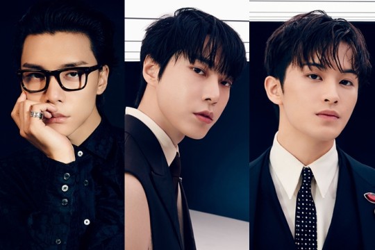 Kpop group NCT members Johnny, Mark, and Doyoung