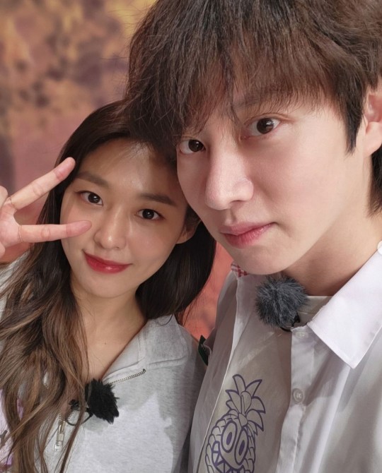 Kpop group Super Junior Heechul Kim and AOA Seolhyun