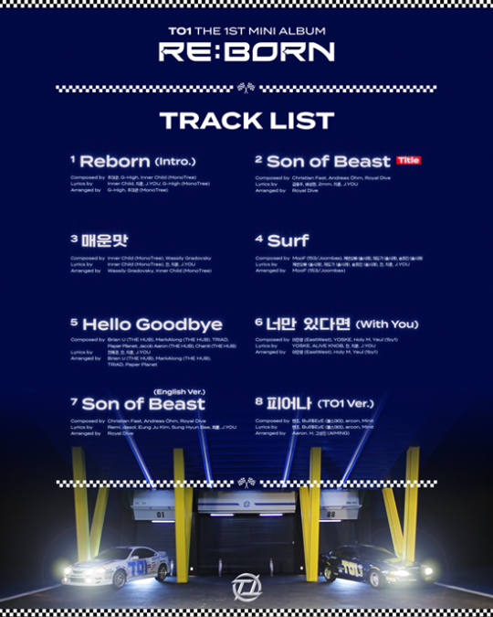 TO1(티오원), 'RE:BORN' 트랙리스트 공개…도약하는 청춘 위한 메시지