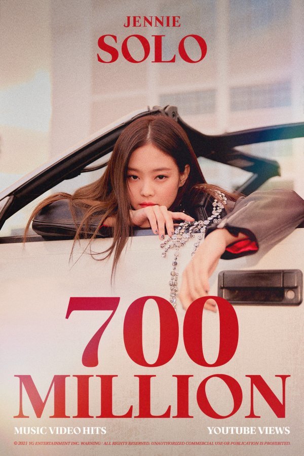 YG LIFE – JENNIE Sets a Milestone by Hitting 700 Million Views