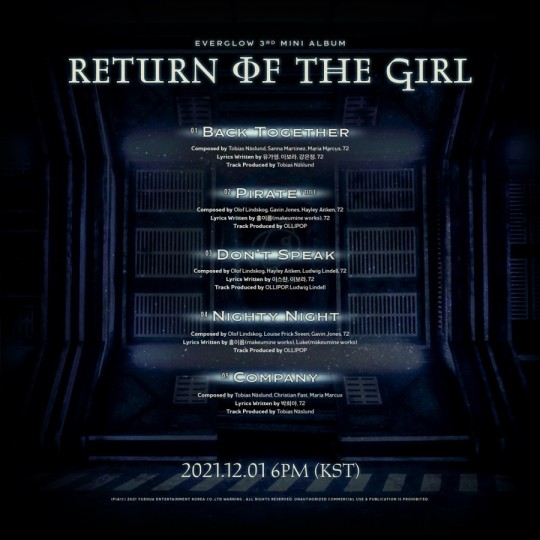 Everglow Unveils Return Of The Girl Tracklist Kpopida Everglow Unveils Return Of The Girl Tracklist Kpopida