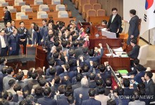與 "한총리 탄핵 원천무효…野 정부 붕괴 시도 규탄"