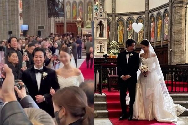 결혼 <b>김동욱</b>, 미모의 신부 눈길…정우성 축하