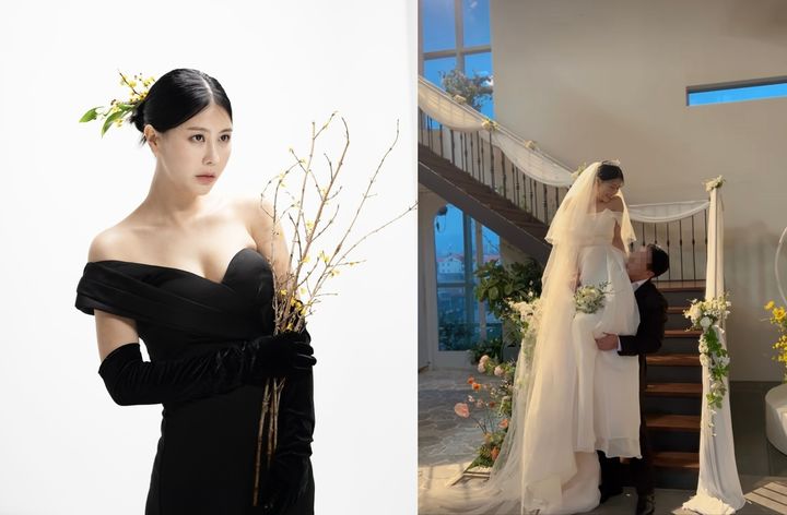 '재혼' <b>한정원</b>, 득녀 후 뒤늦은 결혼식…웨딩사진 공개