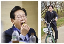 따릉이 탄 이재명 뒤에 박찬대 헐레벌떡…'장꾸미' 터진 우표 완판