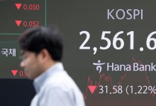 코스피, 2560선에서 횡보…외인·기관 '매도'