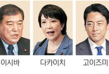 日자민 오늘 총재 선거… 후보들 ‘파벌 구애’ 총력