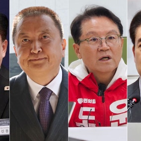 신용한 55% vs김영환 29%… 40대선 52%P 격차