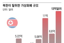 北 올해 가상화폐 탈취 1.9조원 ‘역대 최대’… 전세계 피해액의 60% 차지
