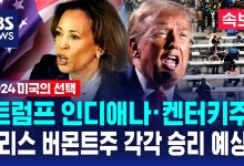 "트럼프 인디애나·켄터키주,해리스 버몬트주 각각 승리 예상"[美대선 출구조사]