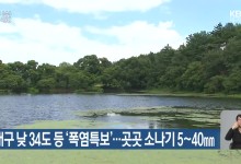 대구 낮 34도 등 ‘폭염특보’…곳곳 소나기 5~40mm