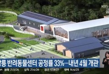강릉 반려동물센터 공정률 33%…내년 4월 개관