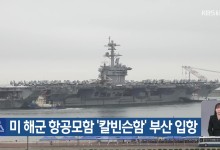 미 해군 항공모함 ‘칼빈슨함’ 부산 입항