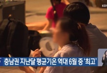 충남권 지난달 평균기온 역대 6월 중 ‘최고’