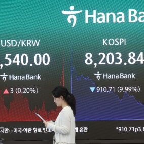 하루에 '910p' 증발…'역대 최대 하락' 기록한 코스피
