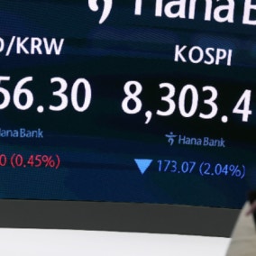 연기금 매도에 떨어진 코스피, 환율 또 올라 '1554원' 마감