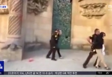 스페인 '성가정 대성전' 외벽에 페인트 테러[이 시각 세계]