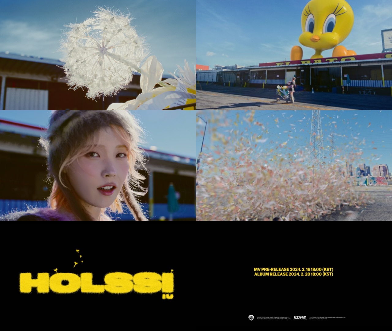 <b>아이유</b>, 타이틀곡 ‘<b>홀씨</b>’ MV 티저 공개...<b>트위티</b> 버드와 빛나는 케미