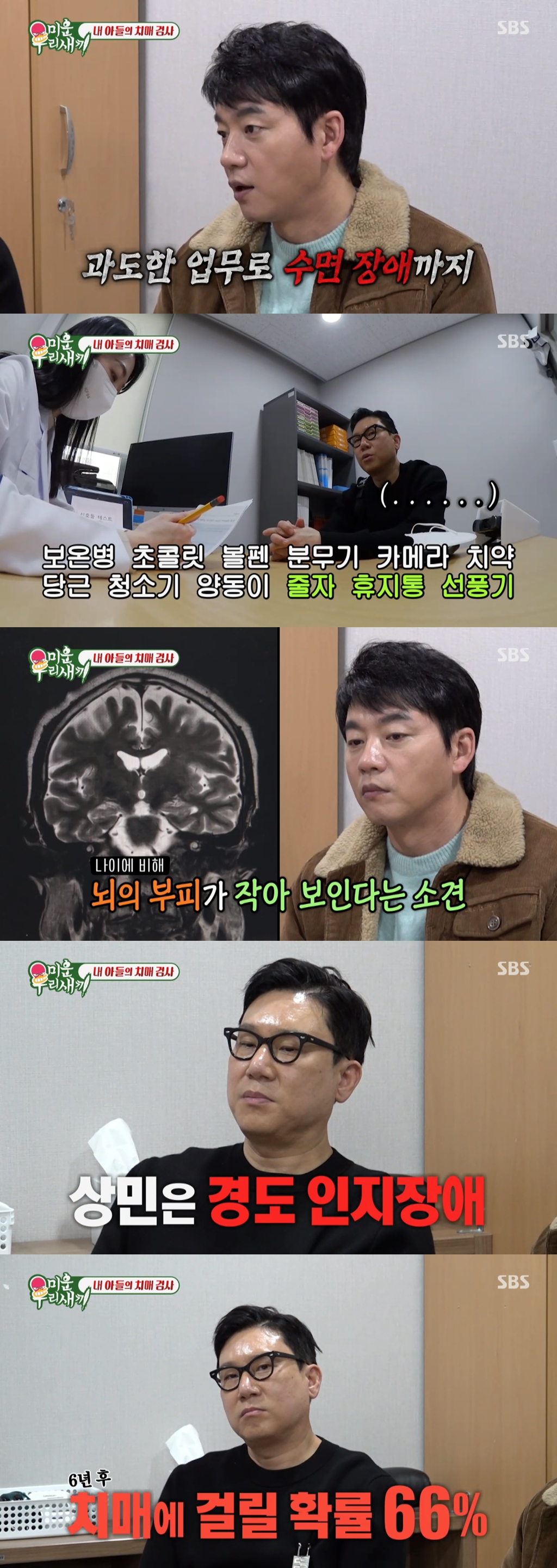 <b>이상민</b> 6년후 <b>치매</b> 걸릴 확률 66% 경도 <b>인지장애</b>에 충격 (미우새)