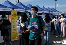 중국 8월 청년 실업률 18.8%…통계방식 바꾸고 또 최고치