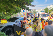 대낮 사거리에서 인도로 '쾅'…”택시기사, 차량 안에서 심정지”