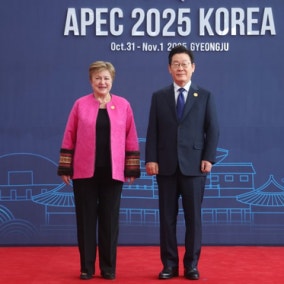 이 대통령 IMF총재에 "정치적 불확실성 해소후 경제 회복"