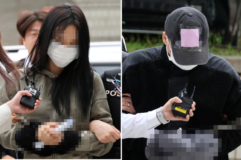 "임신 폭로하겠다"..손흥민 협박 남녀, 취재진에 '묵묵부답'