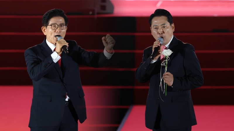 국민의힘 당 대표 선거, 김문수·장동혁 결선 진출